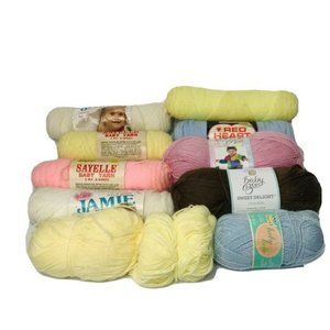 Vintage Baby Yarn Mix Lot Mulitcolor Skeins